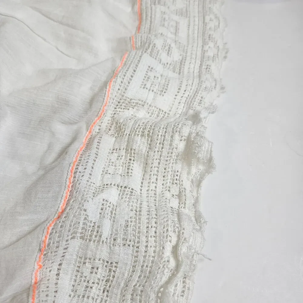 Free People India Gauze Cloud Watching Dress Pockets Embroidered Flowers - Picture 10 of 11
